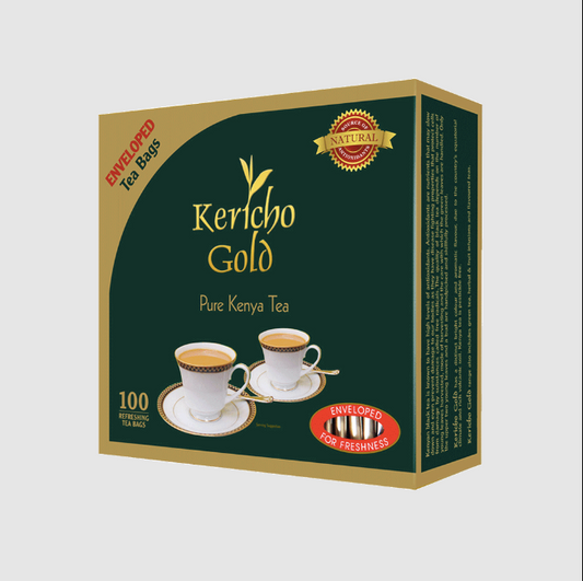 Kericho Gold, Pure Kenya Tea, 100 Enveloped Refreshing Tea Bags