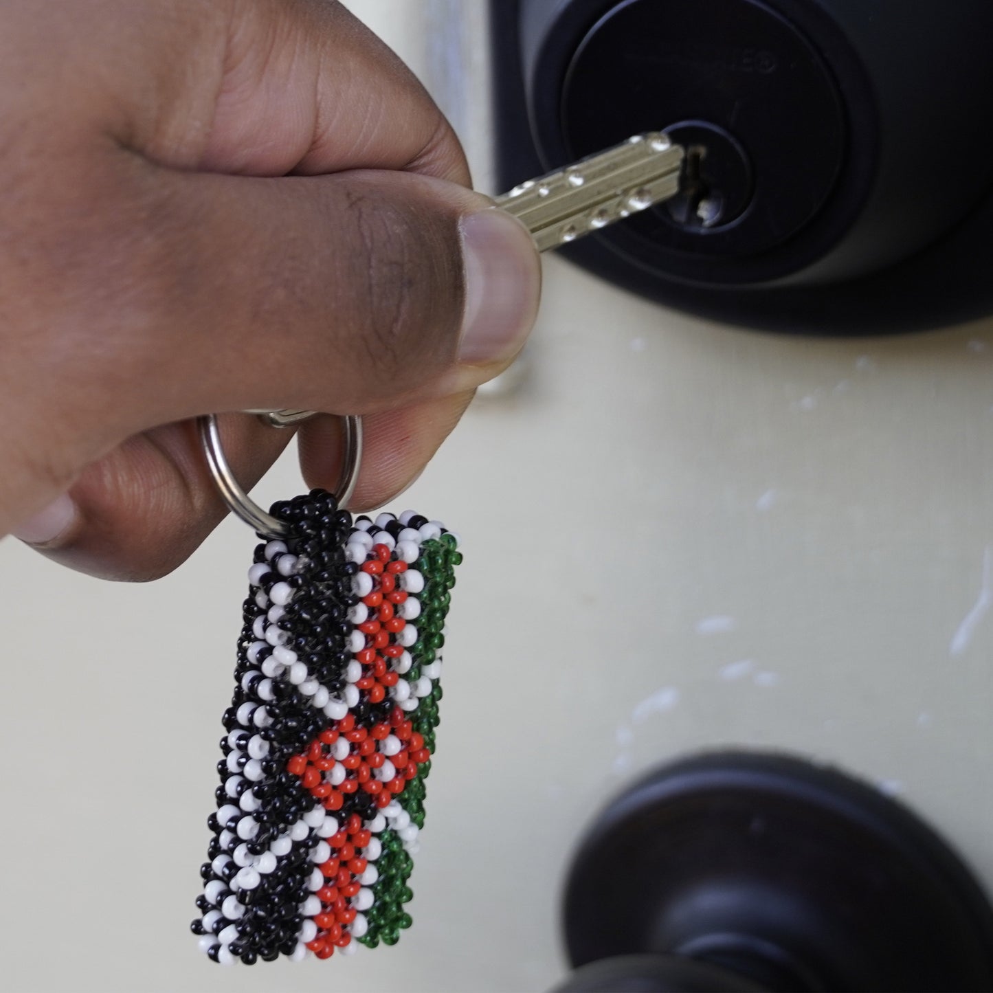 Africa Beaded Flag Keyrings, Keychain, Bag Tag, Handbag Keychain