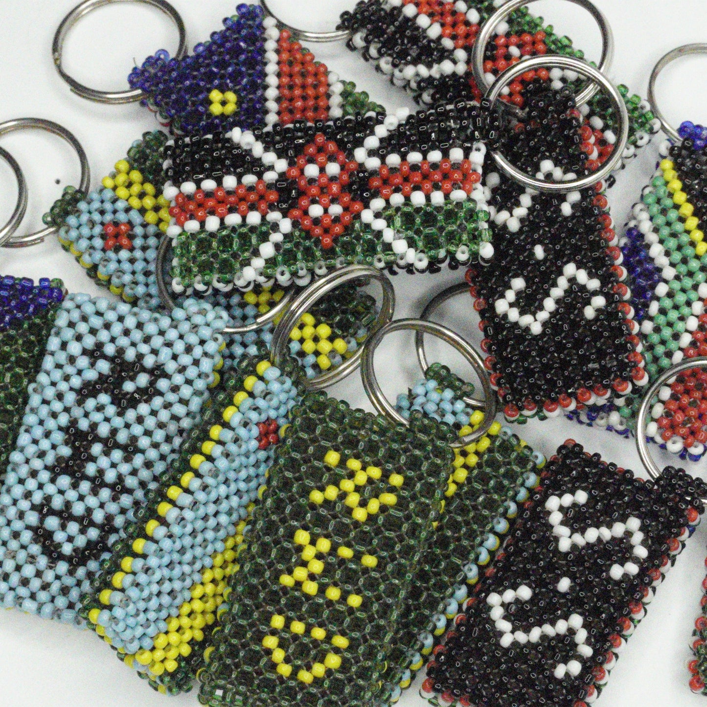 Africa Beaded Flag Keyrings, Keychain, Bag Tag, Handbag Keychain