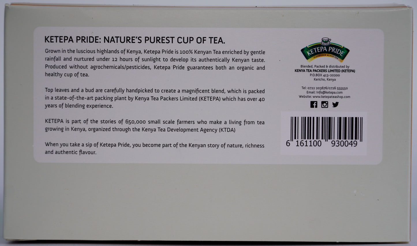 Ketepa Pride Flavored Black Tea, Masala Tea, 25 Tea Bags