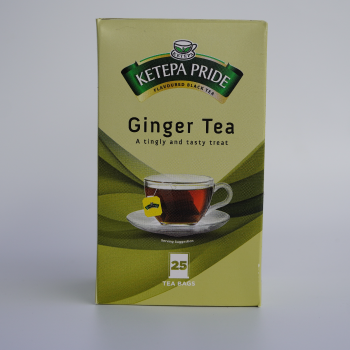 Ketepa Pride Flavored Black Tea, Ginger Tea, 25 Tea Bags Active