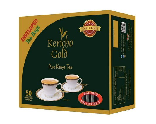 Kericho Gold, Pure Kenya Tea - 1 Pack, 50 Bags, Enveloped Tea Bag
